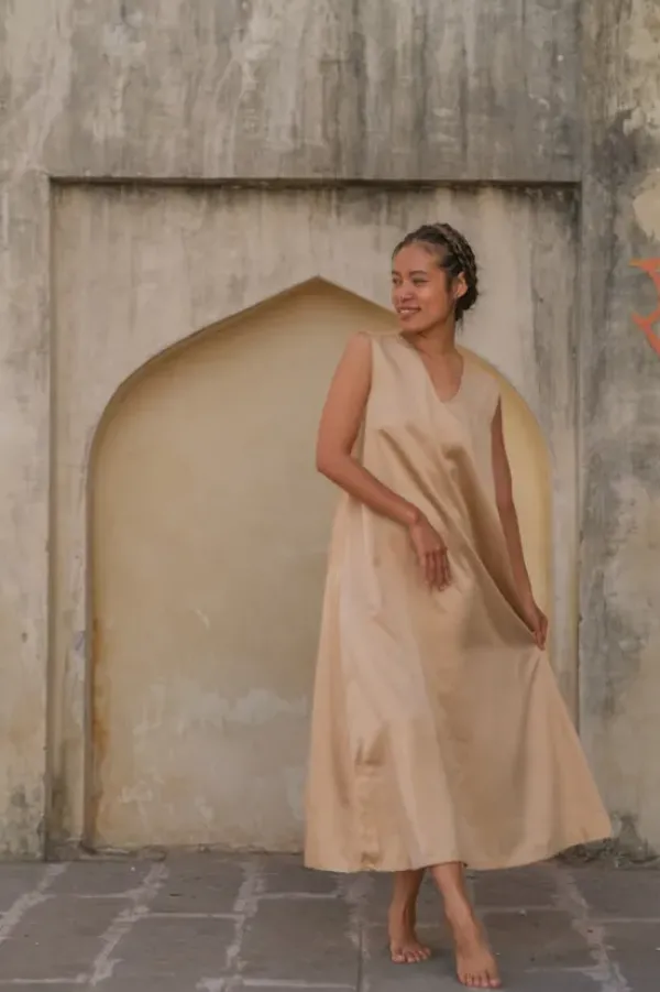 The TwoSisters Plus Size|Plus Size-Amatista Zomerjurk Ecru