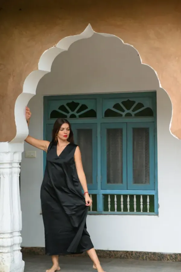 The TwoSisters Plus Size|Plus Size-Amatista Zomerjurk Zwart