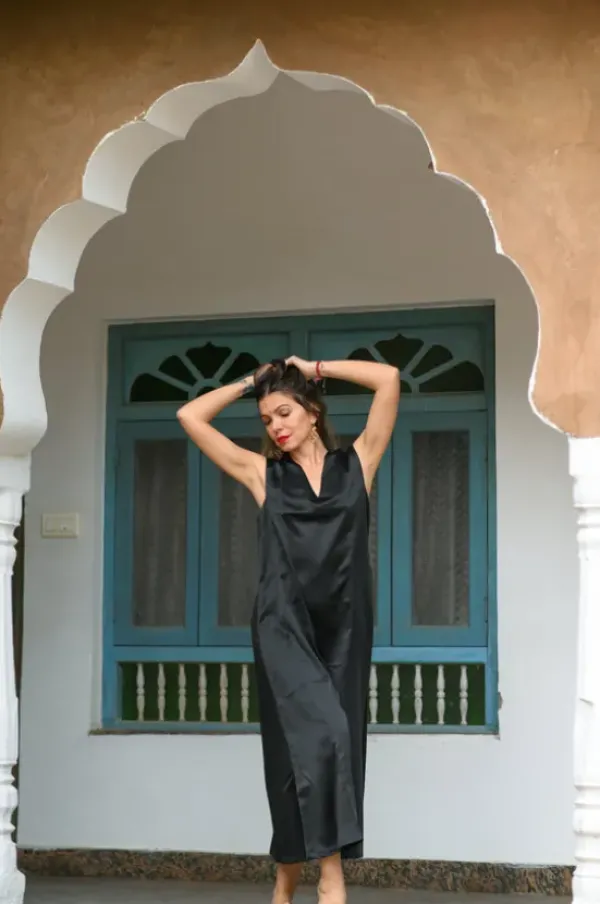 The TwoSisters Plus Size|Plus Size-Amatista Zomerjurk Zwart