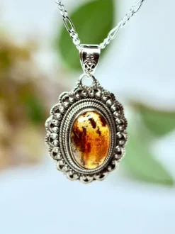 The TwoSisters Edelsteen Hanger-Amber Edelsteen hanger 925 zilver