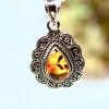 The TwoSisters Edelsteen Hanger-Amber Edelsteen hanger 925 zilver