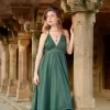 The TwoSisters Plus Size|Nomad Chic Collectie-Ancient Whispers zomerjurk Donkergroen