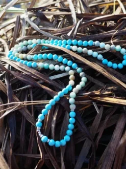 The TwoSisters Kettingen|Buddhist Malas-Aquamarijn Amazoniet Mala