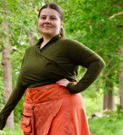 The TwoSisters Tops|Plus Size-Astarte Top Bamboo/Cotton groen