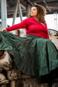 The TwoSisters Tops|Plus Size-Astarte Top Bamboo/Cotton Rood