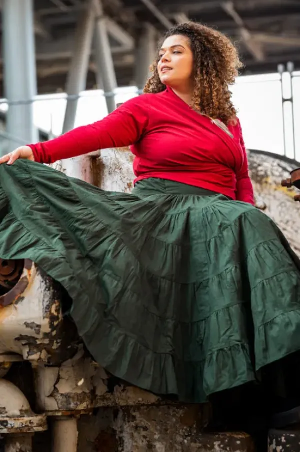 The TwoSisters Tops|Plus Size-Astarte Top Bamboo/Cotton Rood
