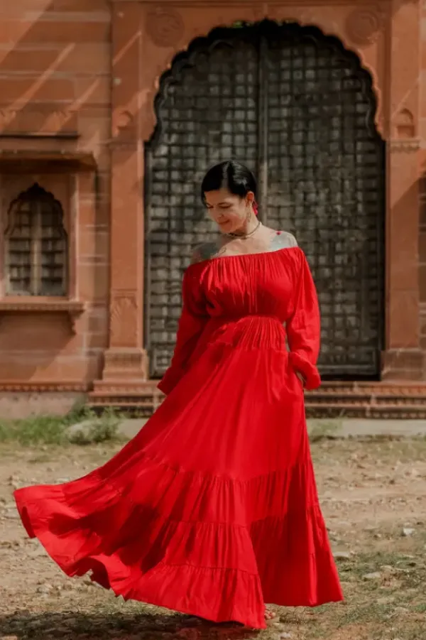 The TwoSisters Plus Size|Plus Size-Athena Jurk Knalrood