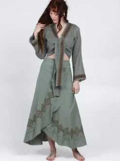 The TwoSisters Tops|Nomad Chic Collectie-Aurora Top Jadegroen