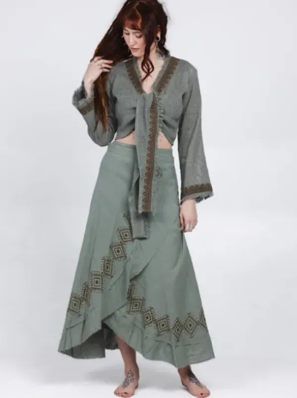 The TwoSisters Tops|Nomad Chic Collectie-Aurora Top Jadegroen