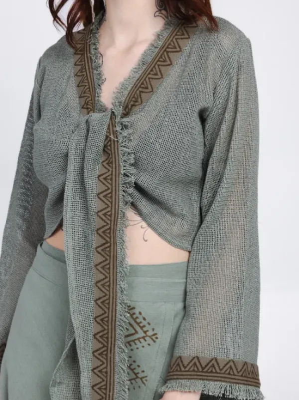 The TwoSisters Tops|Nomad Chic Collectie-Aurora Top Jadegroen