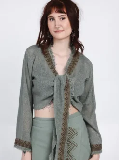 The TwoSisters Tops|Nomad Chic Collectie-Aurora Top Jadegroen
