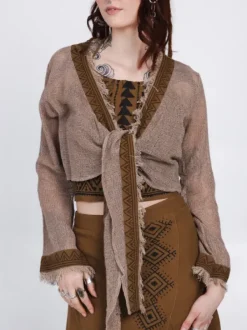The TwoSisters Tops|Nomad Chic Collectie-Aurora Top Lichtbruin