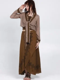The TwoSisters Tops|Nomad Chic Collectie-Aurora Top Lichtbruin