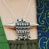 The TwoSisters Edelsteen Hanger-Bedel Antique Zilver Jai
