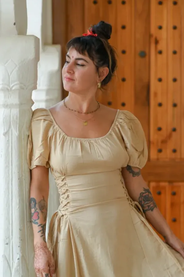 The TwoSisters Gypsy|Zomer-Belle Jurk Ecru