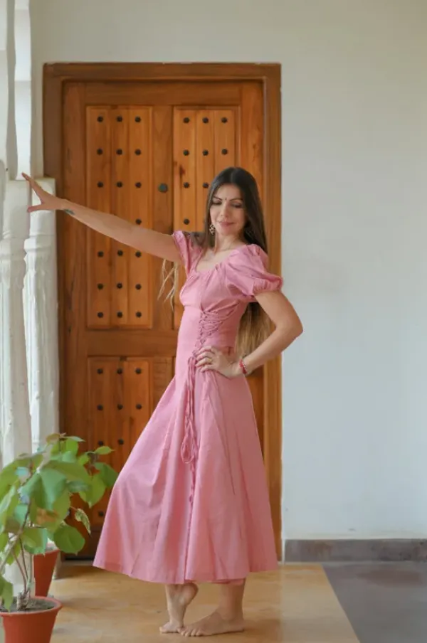 The TwoSisters Gypsy|Zomer-Belle Jurk Roze