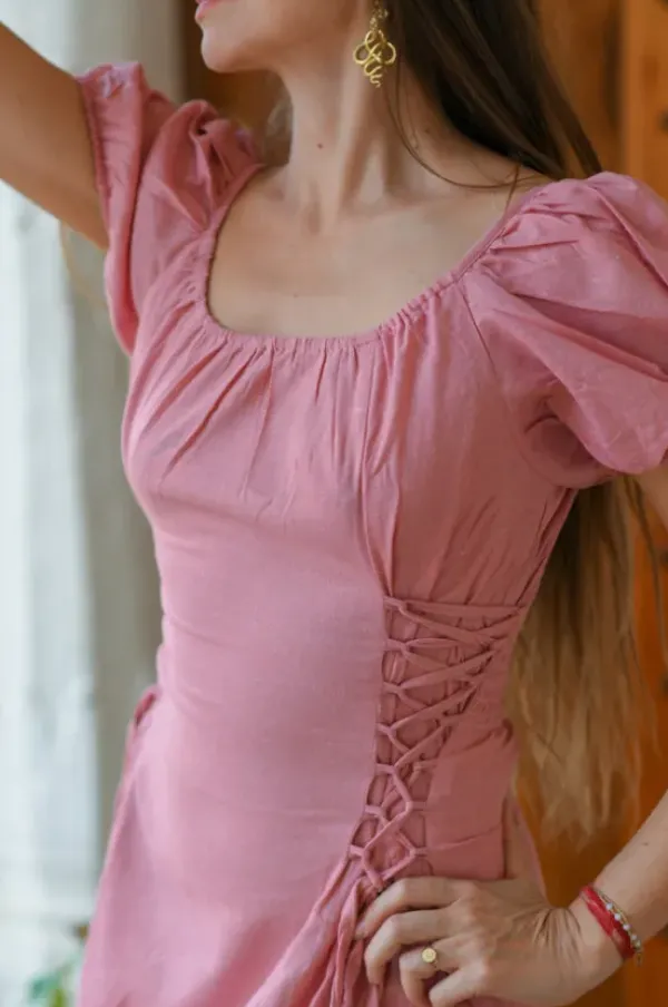 The TwoSisters Gypsy|Zomer-Belle Jurk Roze