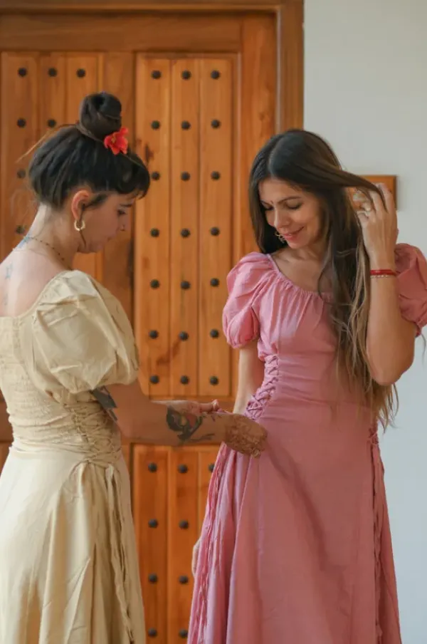 The TwoSisters Gypsy|Zomer-Belle Jurk Roze