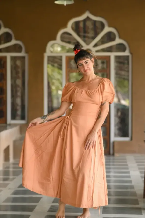 The TwoSisters Gypsy|Zomer-Belle Jurk Zalm