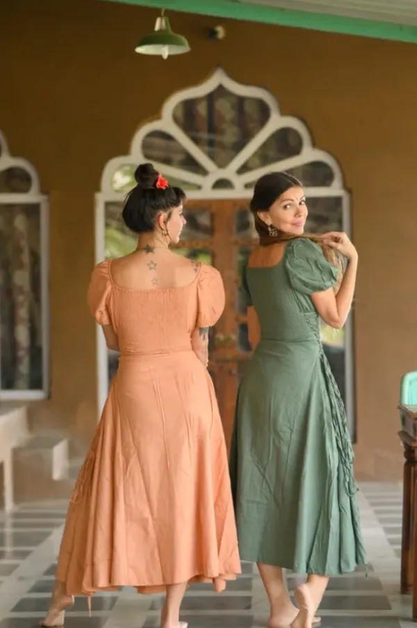 The TwoSisters Gypsy|Zomer-Belle Jurk Zalm