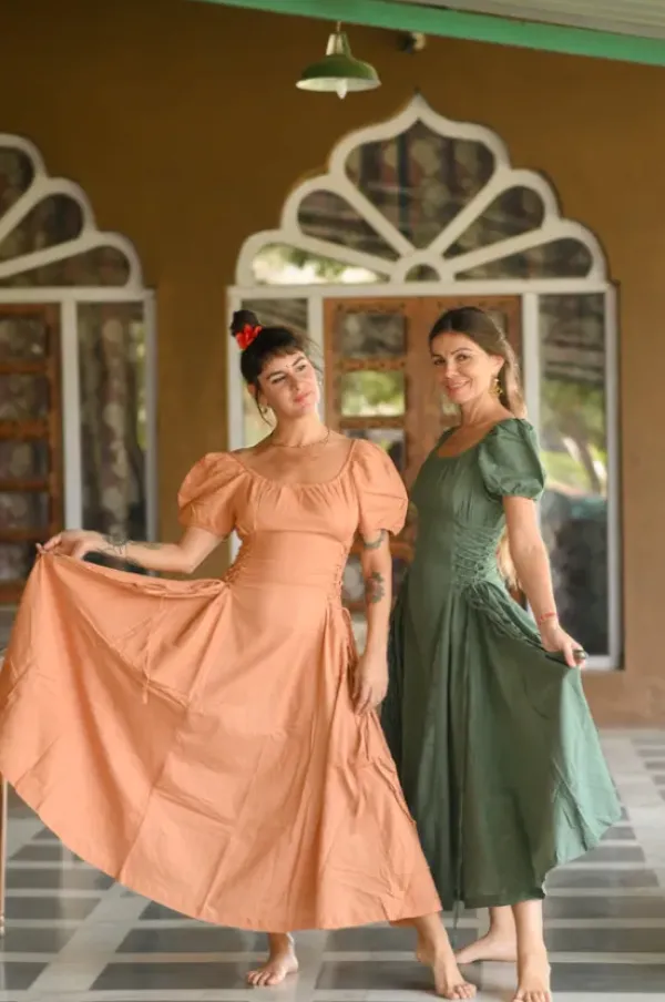The TwoSisters Gypsy|Zomer-Belle Jurk Zalm
