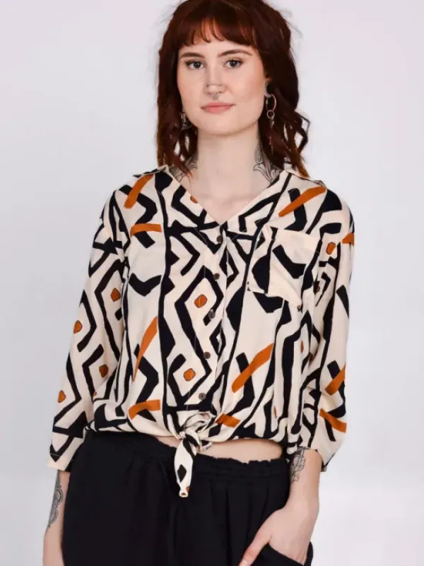 The TwoSisters Tops|Lange Mouw-Blouse Amalfi