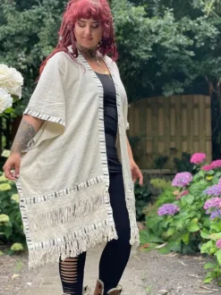 The TwoSisters Plus Size-Bohemian Kimono Beige