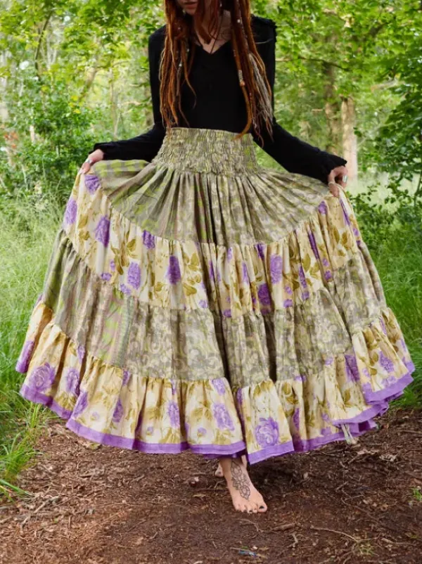 The TwoSisters Zijden Rokken|Zijden Bohemian Rokken-Bohemian Rok 409