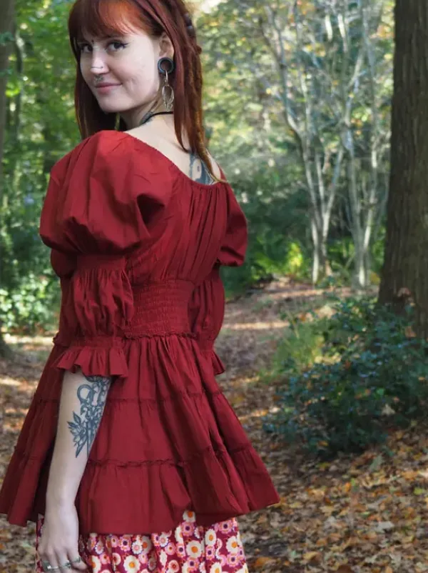 The TwoSisters Tops|Zomer-Boho Blouse Warm Rood