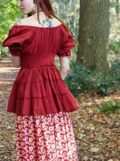 The TwoSisters Tops|Zomer-Boho Blouse Warm Rood