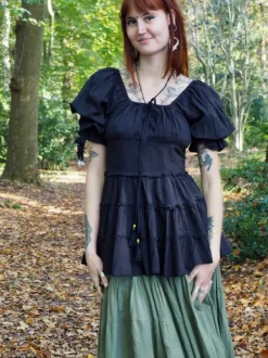 The TwoSisters Tops|Zomer-Boho Blouse Zwart