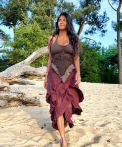The TwoSisters Tops|Zomer-Boho Top Aphrodite Bruin