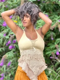 The TwoSisters Tops|Zomer-Boho Top Aphrodite Gebroken wit