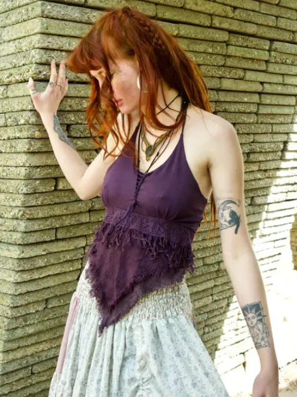 The TwoSisters Tops|Zomer-Boho Top Aphrodite Paars