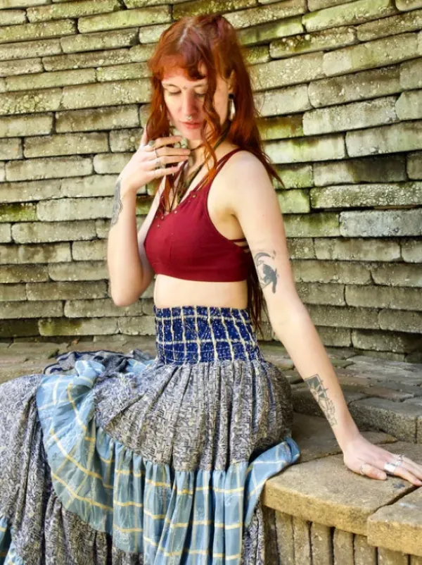 The TwoSisters Tops|Bratops-Bratop Aurora Marroon Rood