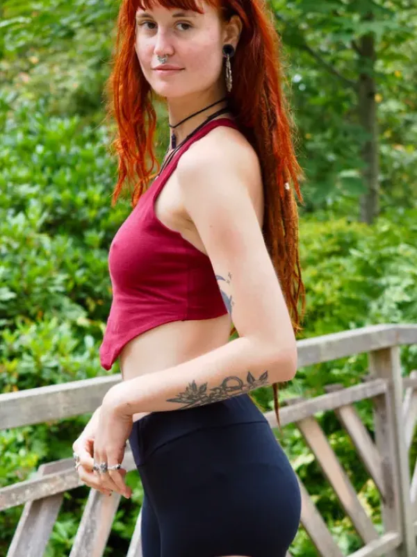 The TwoSisters Tops|Bratops-Bratop Gaia Marroon Rood