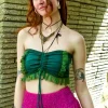 The TwoSisters Tops|Bratops-Burlesque top Groen