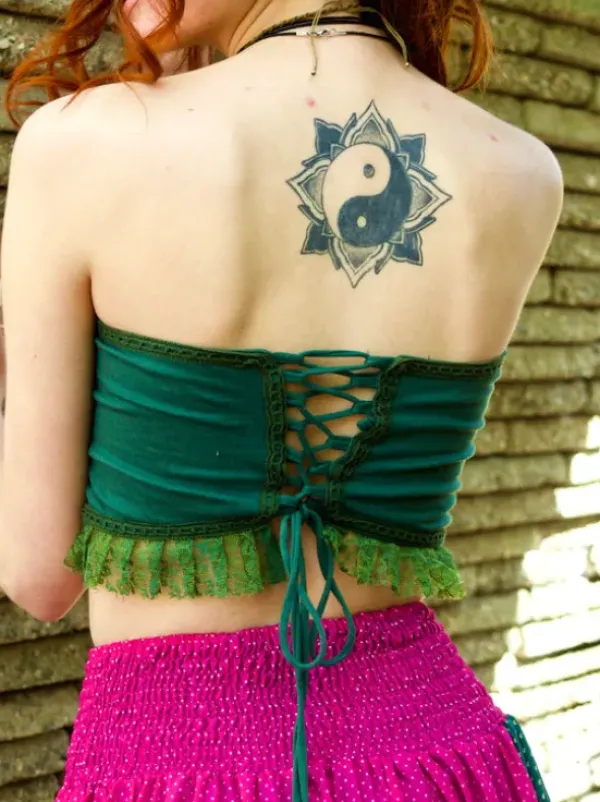 The TwoSisters Tops|Bratops-Burlesque top Groen