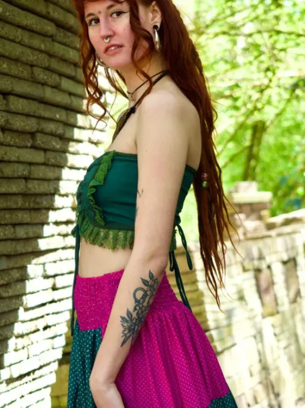 The TwoSisters Tops|Bratops-Burlesque top Groen