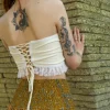 The TwoSisters Tops|Bratops-Burlesque top Natural