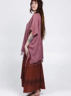 The TwoSisters Plus Size|Nomad Chic Collectie-Desert Breeze poncho OudRoze