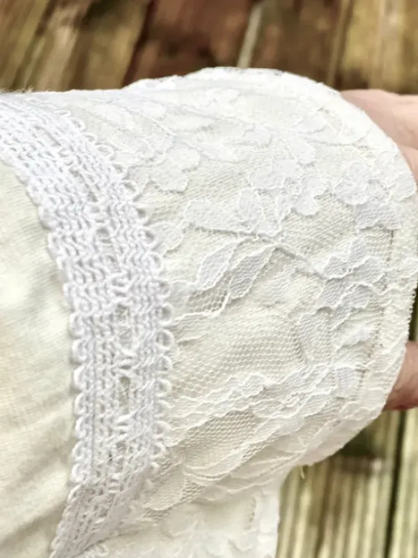 The TwoSisters Tops|Lange Mouw-Devi Boho top Gebroken Wit