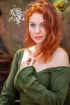 The TwoSisters Tops|Lange Mouw-Devi Boho top Groen