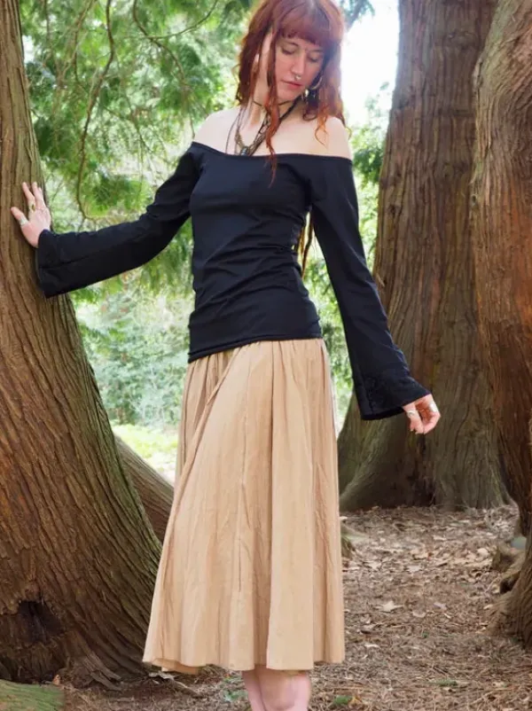 The TwoSisters Tops|Lange Mouw-Devi Boho top Zwart