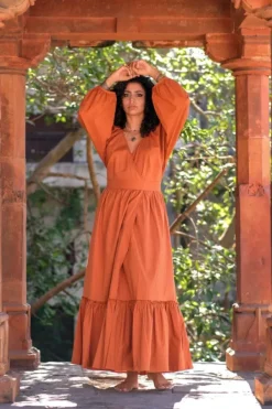 The TwoSisters Bohemian|Bohemian Jurken-Devi Dress Oranje