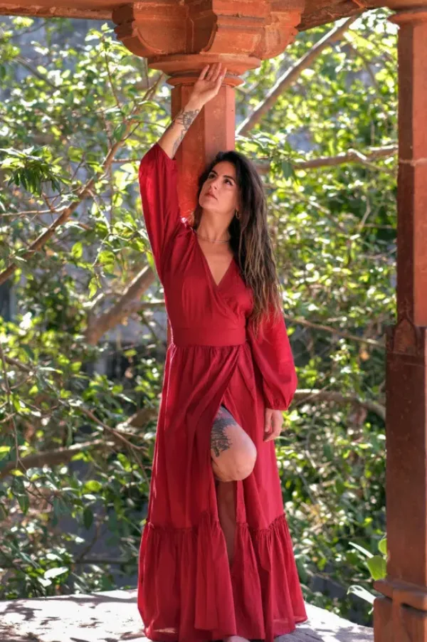 The TwoSisters Bohemian|Bohemian Jurken-Devi Dress Rood