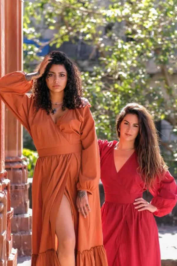 The TwoSisters Bohemian|Bohemian Jurken-Devi Dress Rood