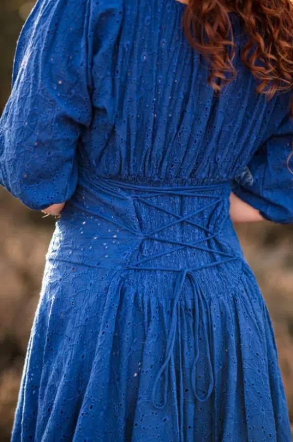 The TwoSisters Bohemian|Bohemian Jurken-Dream Dress Blauw Broderie