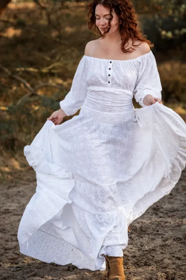The TwoSisters Bohemian|Bohemian Jurken-Dream Dress Wit Broderie
