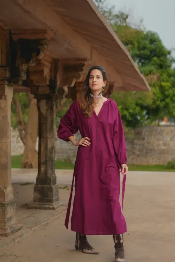 The TwoSisters Plus Size|Plus Size-Elora overhemd jurk Burgundy